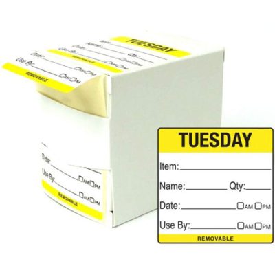 50mm Tuesday Food Preparation Rotation Label