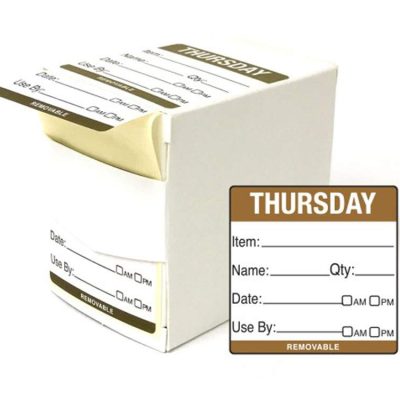 50mm Thursday Food Preparation Rotation Labels