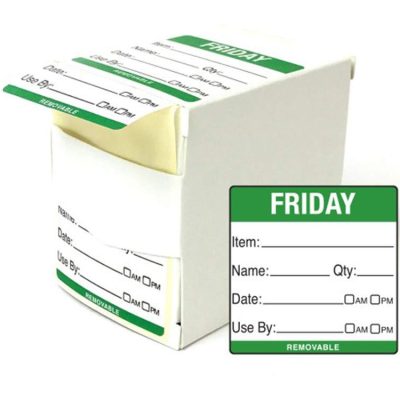 50mm Friday Food Preparation Rotation Labels