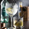 Black Cocktail Straws in use