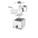 Separate components for the Hendi Mastercook Single Tank Electric Fryer 8L