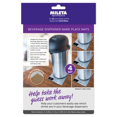 Beverage Dispenser Name Place Mats
