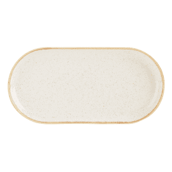 Oatmeal Narrow Oval Plate 32 x 20cm