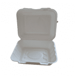 Open Lid small bagasse fish and Chips Clamshell