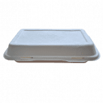 Closed lid version image of Large Bagasse Fish and Chips Clamshell