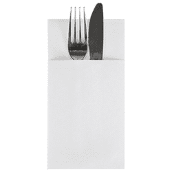 40cm White Cutlery Pouch - Pop In Napkin