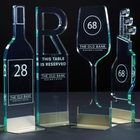 Emerald Etched Glass Effect Table Numbers