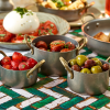 Trio of Vintage Steel Mini casserole Dishes in a table setting
