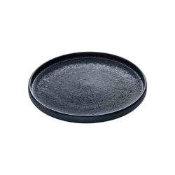 Nara Black Flat Round Plate 21cm