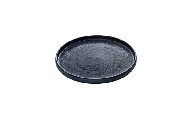 Nara Black Flat Round Plate 21cm