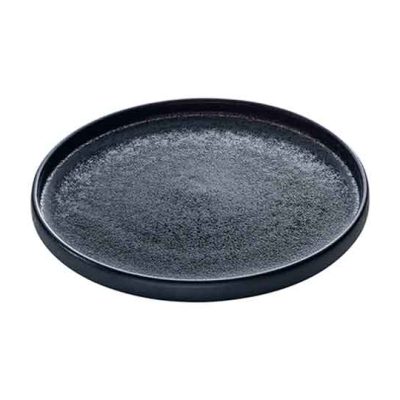Nara Black Flat Round Plate 27cm