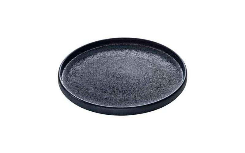 Nara Black Flat Round Plate 27cm