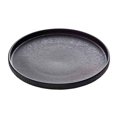 Nara Black Relief Flat Round Plate 27cm