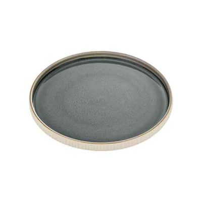 Nara Grey relief Flat Round Plate 21cm