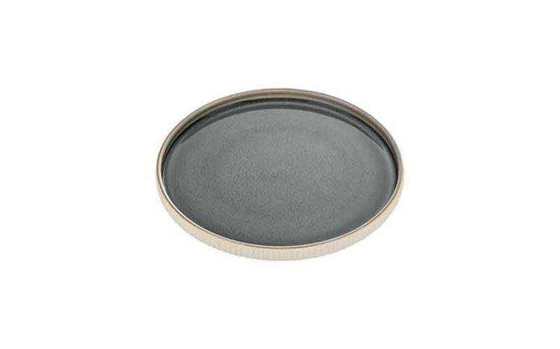 Nara Grey relief Flat Round Plate 21cm