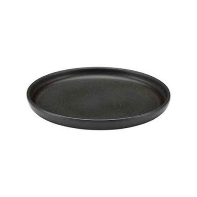 Elements Black Flat Round Plate 22cm