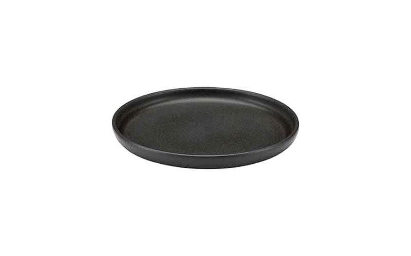 Elements Black Flat Round Plate 22cm