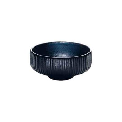Nara Black Relief Round Bowl 12cm