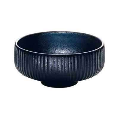 Nara Black Relief Round Bowl 21cm