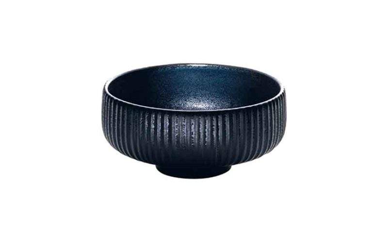 Nara Black Relief Round Bowl 21cm