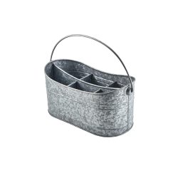 Galvanised Steel Cutlery Holder with handle up