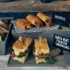 Grey Melamine Buffet Boes in a lifestyle setting with food