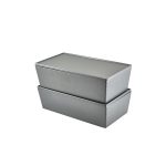 Grey Melamine Buffet Booxes with Lids Stacked.
