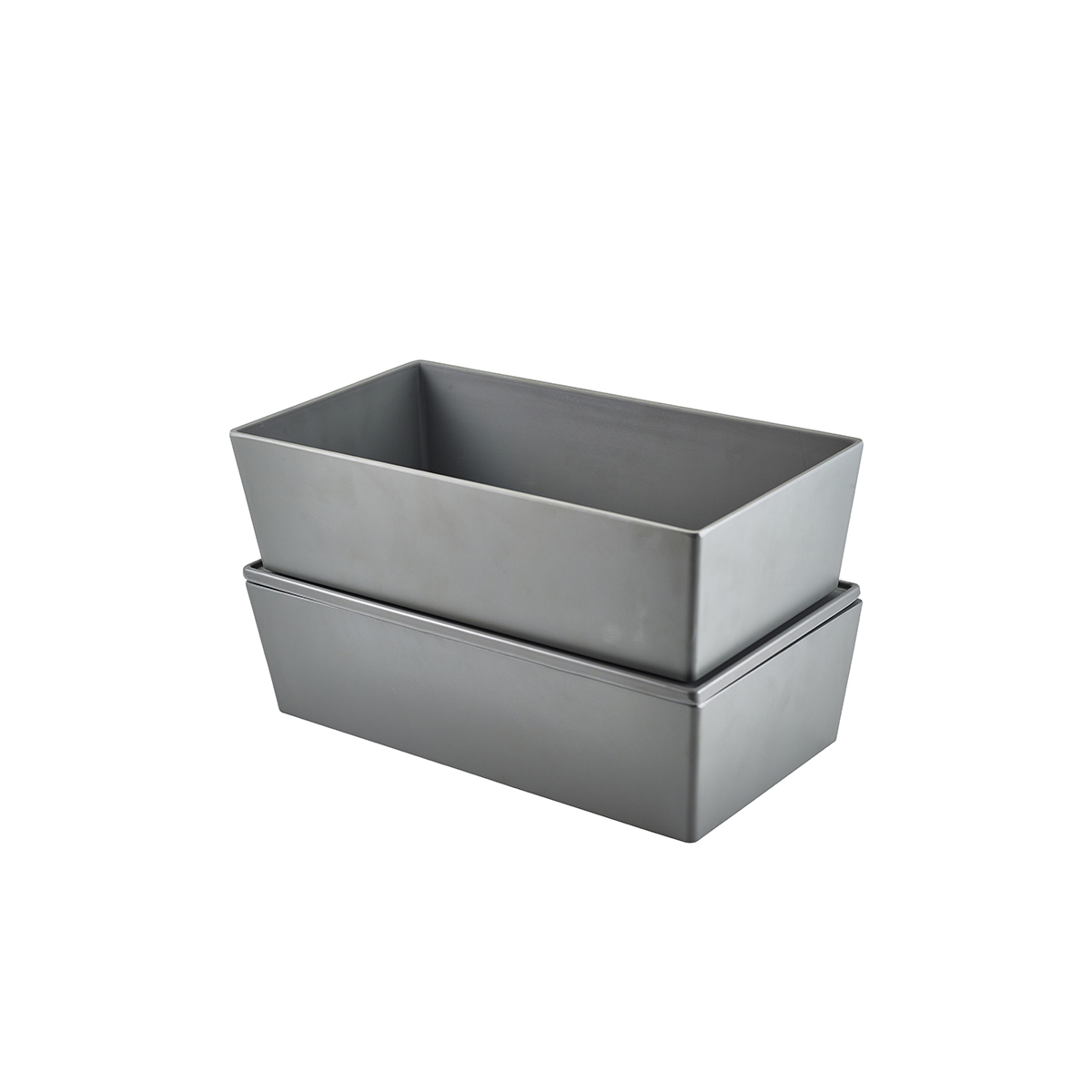 Grey Melamine Buffet Boxes Stacked on one lid