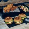 Matt Black Melamine Buffet Boxes with food