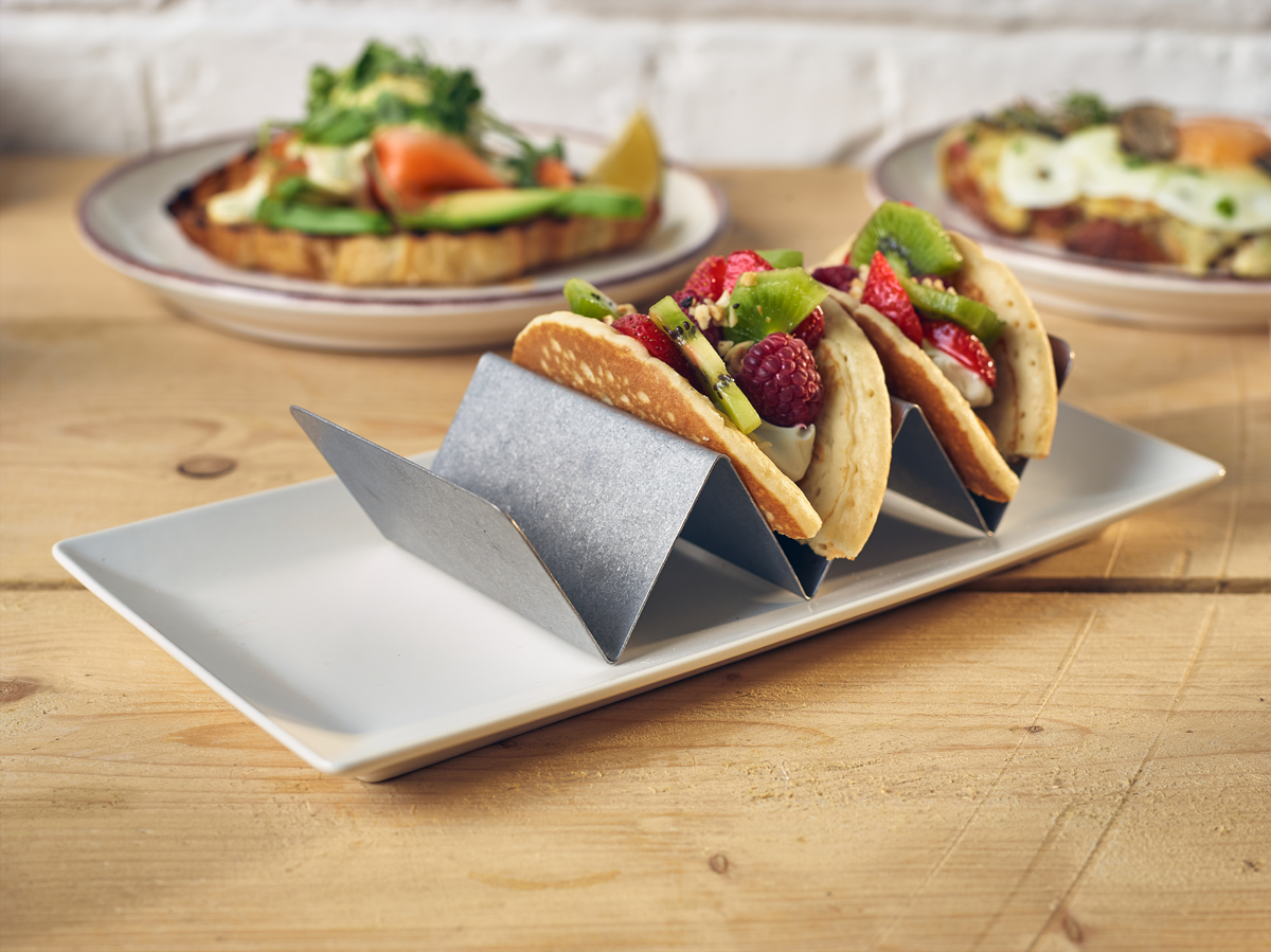 Vintage Steel Taco Stands and Tacos