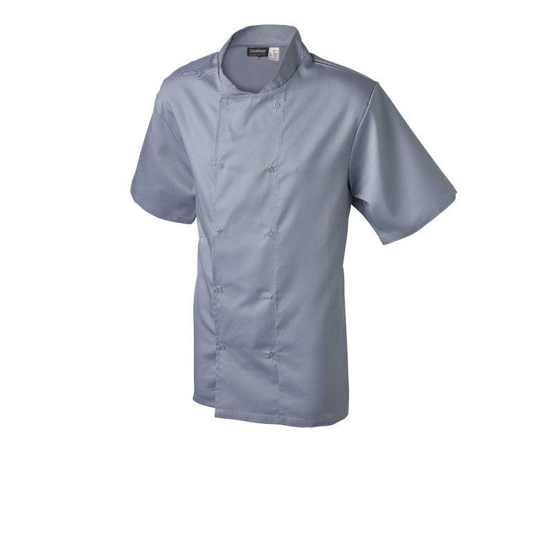 Basic-Stud-Chef-Jacket-Grey