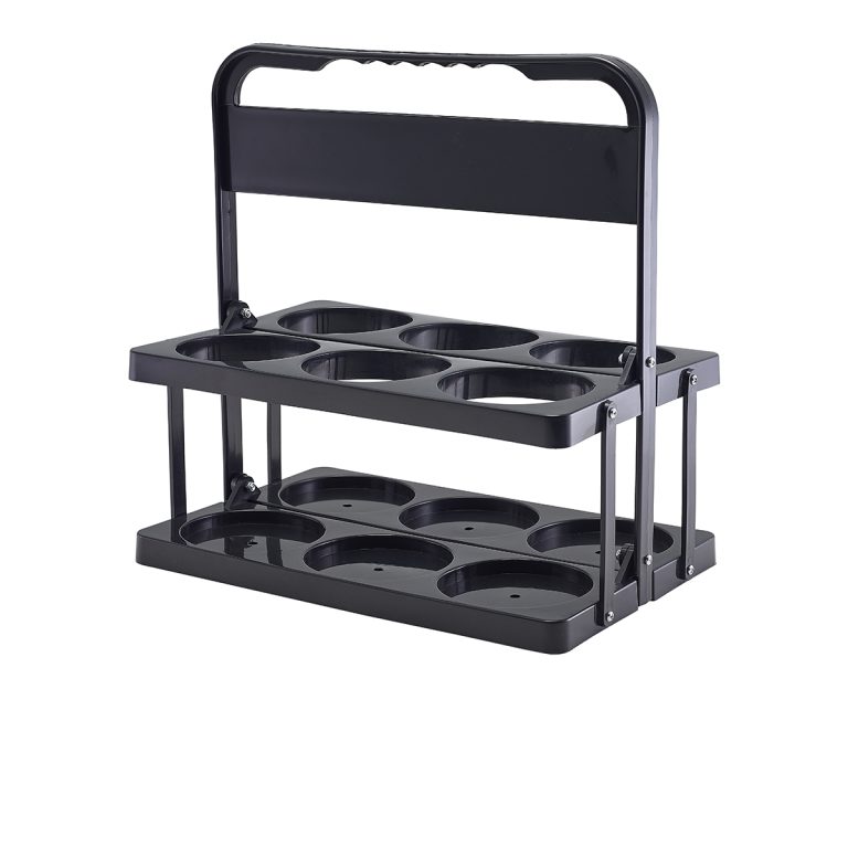 FBH6BK Foldable Bottle Holder Black Open Position