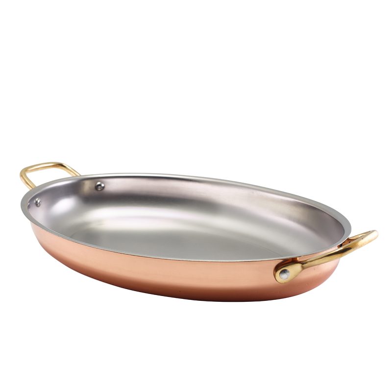 Oval Copper Serving Tray - Copper Plated Oval Serving Dish 34cm