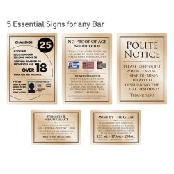 Modern Essential Bar Signs Gold Pack