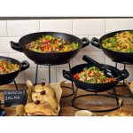Melamine Wok Buffet Bowls lifestyle image with food at a buffet