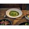 Soup filled White Porcelain 23cm Soup Plate