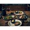 Table setting including white narrow rim plates