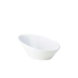 White Porcelain oval Sloping Bowl 16cm