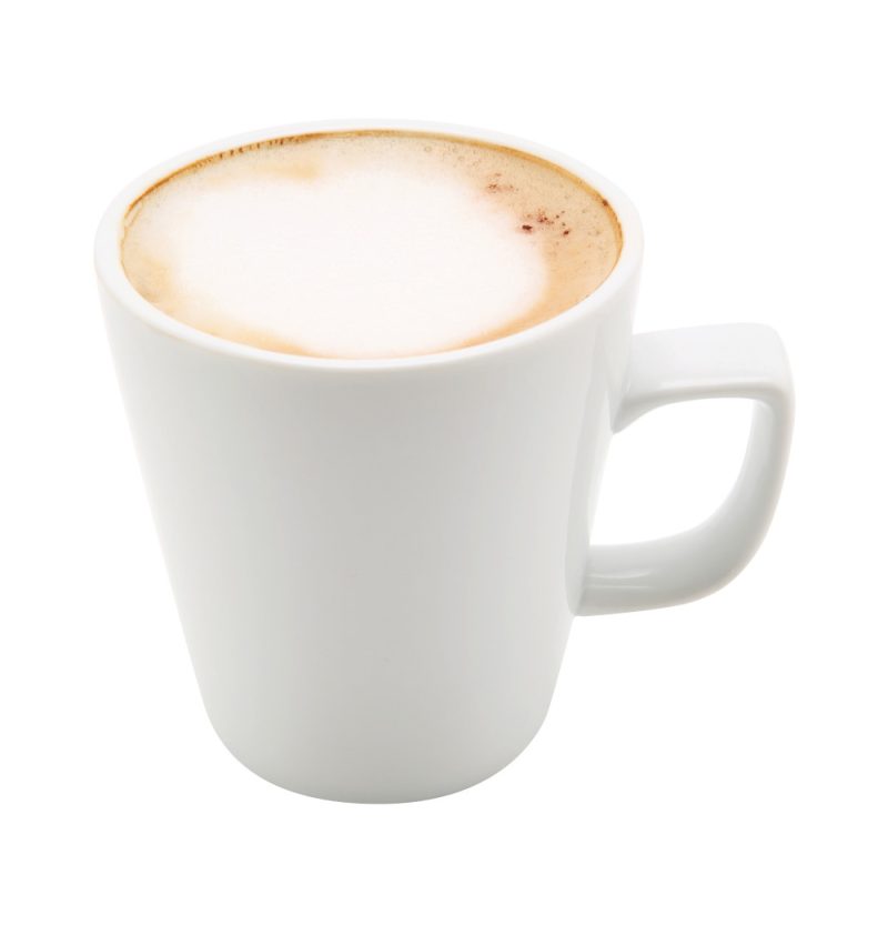 322131_C Foam on top of white porcelain latte mug