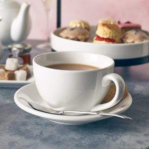 Lifestyle image of teacop and saucer