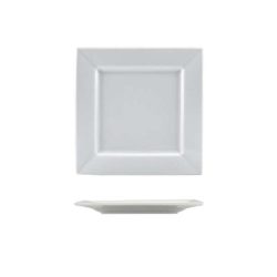 White Porcelain Square Plate 18cm