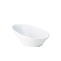 White Porcelsain Oval Sloping Bowl 21cm