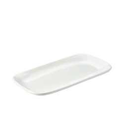 White porcelain rounded rectangular plate 35-5cm