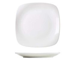 White porcelain rounded square plate 29cm