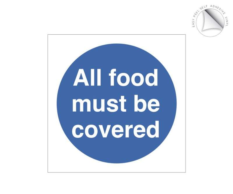 All food must be covered storage label