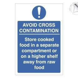 Avoid cross contamination food storage notice