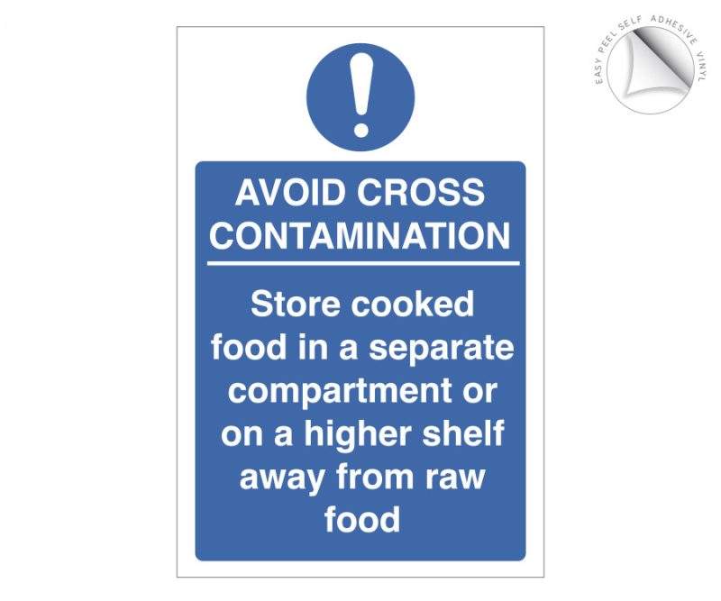 Avoid cross contamination food storage notice