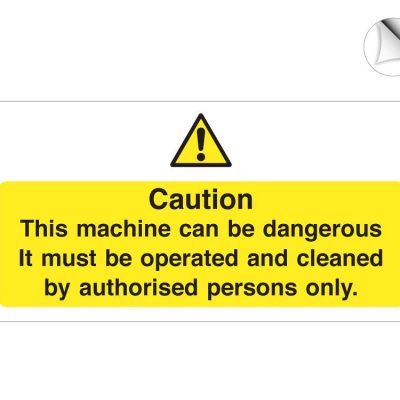 Caution this machine can only be cleaned by authorised person