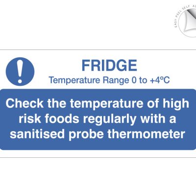 Check Temperature of the fridge notice