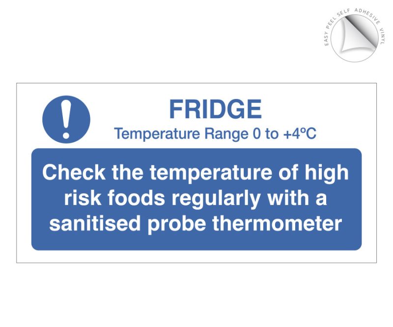 Check Temperature of the fridge notice